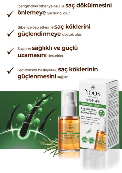 2'li Vegan Saç Spreyi ve Saç Serumu - 7 Doğal Aktif - Keratin ve Kolajen İçerikli - Saç Derisi ve Uçları İçin Bakım Seti