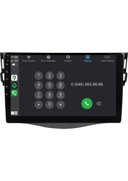 Toyota Rav4 (2006-2012) Android 14 Multimedya Carplay 10 Inch 4 GB Ram / 64 GB Hafıza CRV-4549XR fırsatları