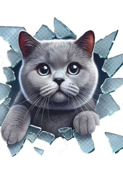 3D Sevimli Kedi Tasarımlı Eğlenceli Araç Stickeri Oto Aksesuar 10*10CM