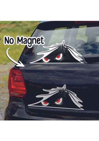 3D Sticker Karanlık Gözler Oto Sticker, Motorsiklet, Kask, Laptop Sticker 11X4 cm Oto Aksesuar