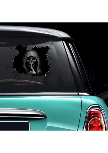 3D Sticker Hayalet Korkunç Oto Sticker, Motorsiklet, Kask, Laptop Sticker 17X6 cm Oto Aksesuar modelleri