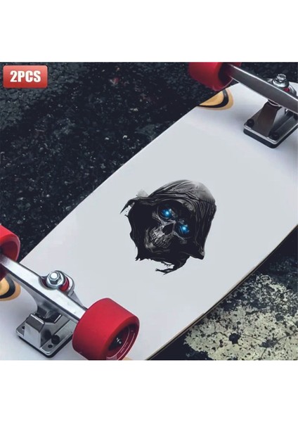 Kafatası Mavi Gözlü 3D Stciker Uv Soğuk Baskı Etiket Oto Aksesuar Motorsiklet Suv Kaykay Stickerı