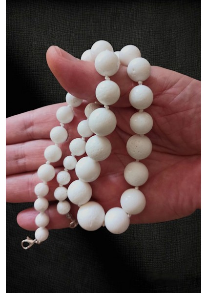 Hakiki Beyaz Mercan Süzme Kolye 348-1 fırsatları