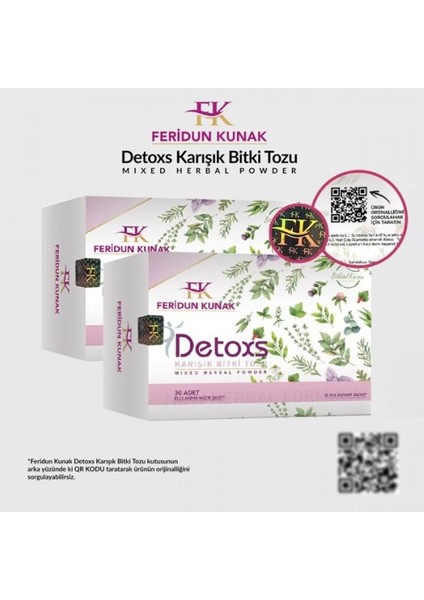 Feridun Kunak Karışık Bitki Detoxs Çayı 30 Adet x 2 Adet