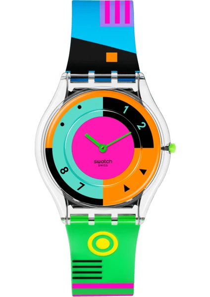 SS08K119 Swatch Neon Hot Racer Bayan Kol Saati