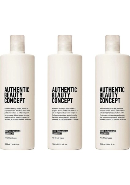 3 Adet Deep Cleansing Şampuan 1000 ml - Pompa Hediyeli