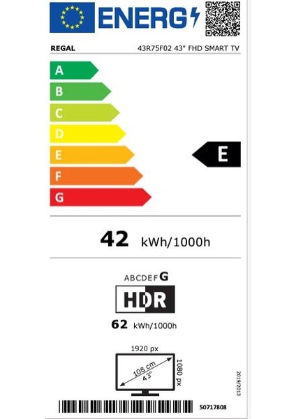 43R75F02 43'' 108 Ekran Uydu Alıcılı Full HD Smart DLED TV