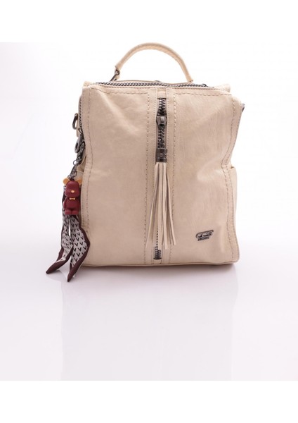 Ççs 17390 Kadın Yıkama Deri Maskotlu El ve Kol Çantası