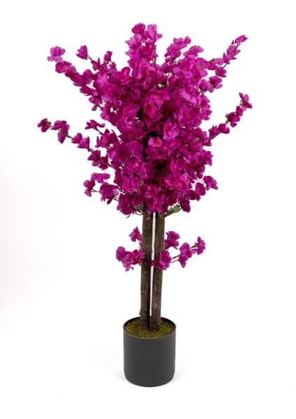 Gri Saksıda Mor Renkli Yapay Bahardalı Ağacı 100 cm