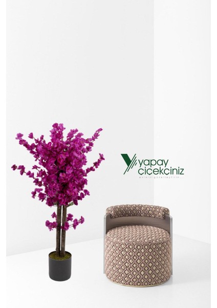 Gri Saksıda Mor Renkli Yapay Bahardalı Ağacı 100 cm fiyatları