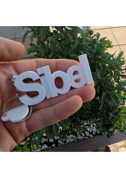 Beyaz İsme Özel Anahtarlık - Beyaz İsimli Anahtarlık - Çanta İsimlik - 3 Boyutlu Anahtarlık - 3D İsim Anahtarlık fırsatları