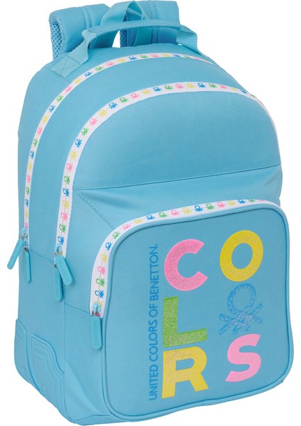 Okul Çantası Benetton Spring Celeste 32 x 42 x 15 cm (Yurt Dışından)