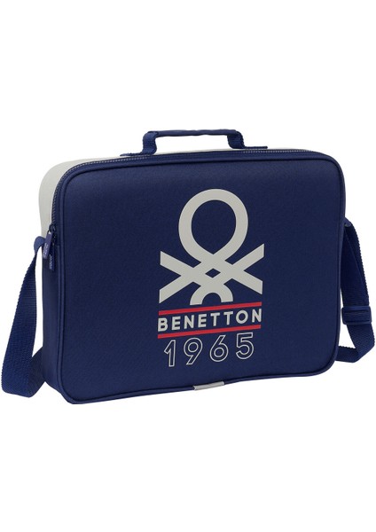 Okul Çantası Benetton Varsity Gri Lacivert 38 x 28 x 6 cm (Yurt Dışından)