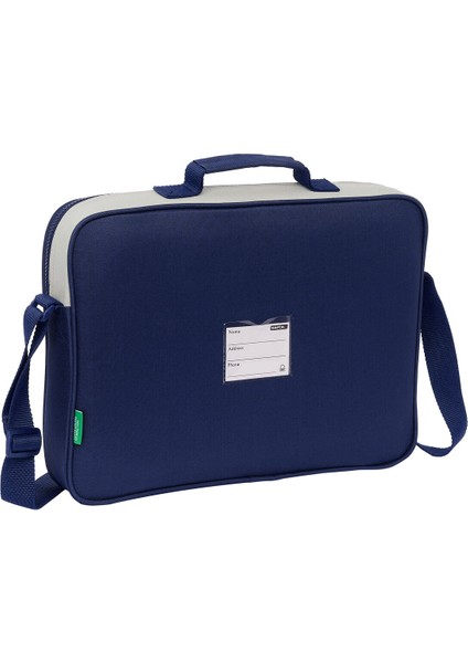 Okul Çantası Benetton Varsity Gri Lacivert 38 x 28 x 6 cm (Yurt Dışından)