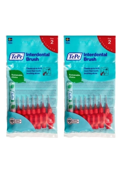 Interdental Brush Arayüz Fırçası Kırmızı 0.5 Mm 8 Li X 2 Ad