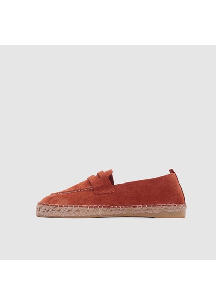 Kadın Casual Espadril Ayakkabı [060034], Kiremit Süet, 38