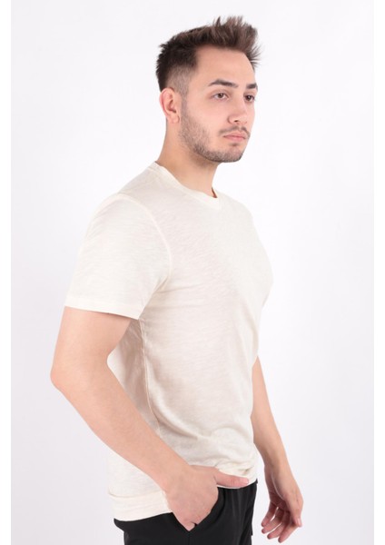 4602 Erkek Bisiklet Yaka Flamlı T-Shirt modelleri