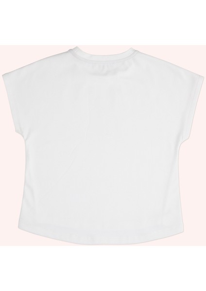 Kız Çocuk Baskı Detaylı Ekru Tişört fiyatları