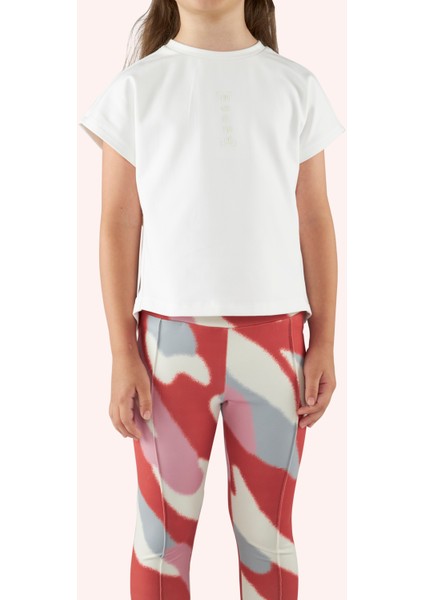 Kız Çocuk Baskı Detaylı Ekru Tişört indirimleri