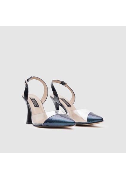 Kadın Topuklu Ayakkabı [060117], Siyah Rugan, 38