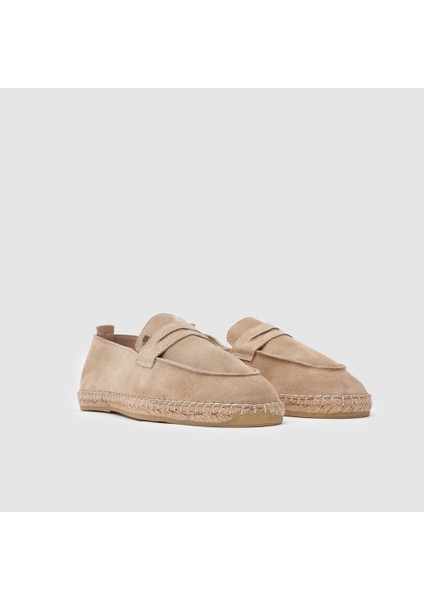 Erkek Espadril Loafer AYAKKABI[052051], Bej Süet, 43