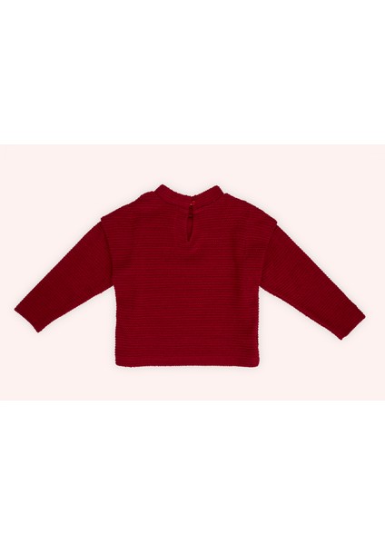 Kız Çocuk Dokulu Örme Kırmızı Triko fırsatları