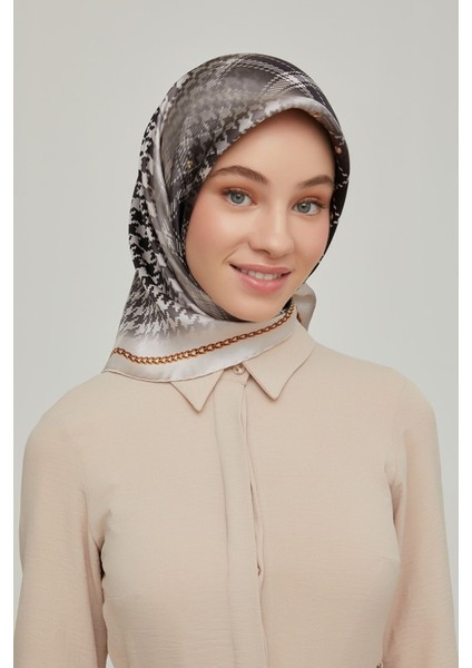 90X90 Eşarp Sura Ipek - Siyah -Beyaz (8681197750293) fiyatları