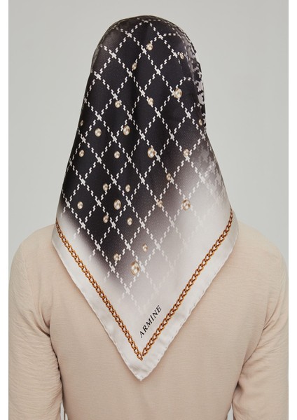 90X90 Eşarp Sura Ipek - Siyah -Beyaz (8681197750293) modelleri