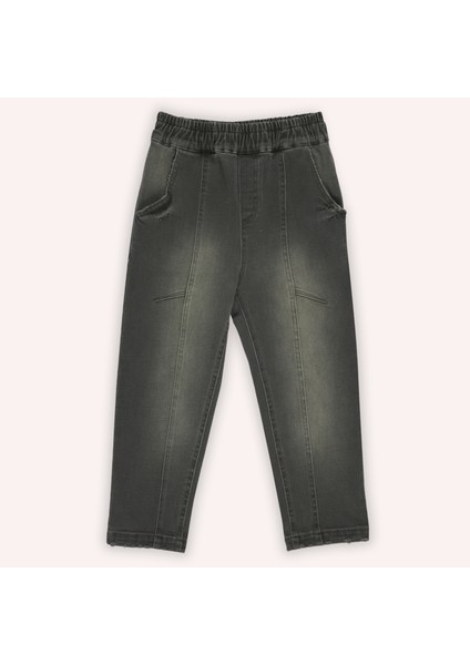 Erkek Çocuk Beli Lastikli Kot Haki Pantolon