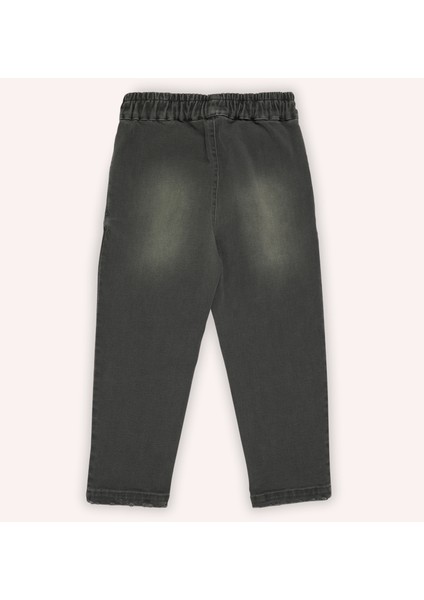 Erkek Çocuk Beli Lastikli Kot Haki Pantolon