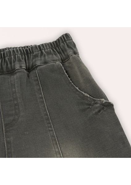 Erkek Çocuk Beli Lastikli Kot Haki Pantolon