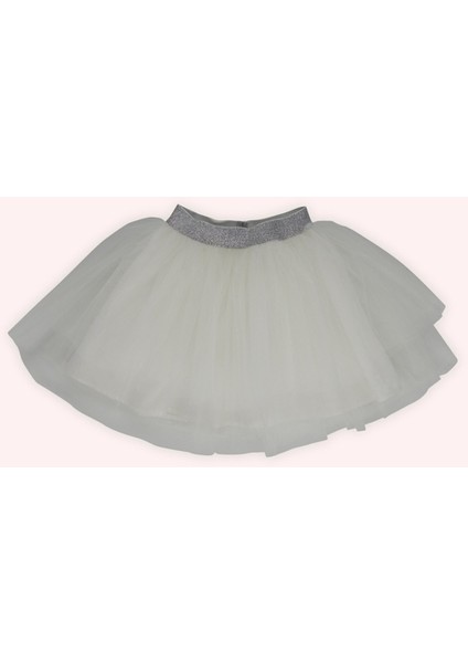 Kız Çocuk Sim Lastikli Ekru Tütü Etek