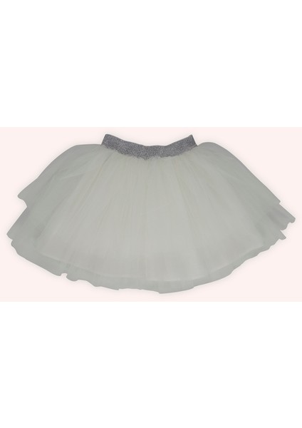 Kız Çocuk Sim Lastikli Ekru Tütü Etek modelleri