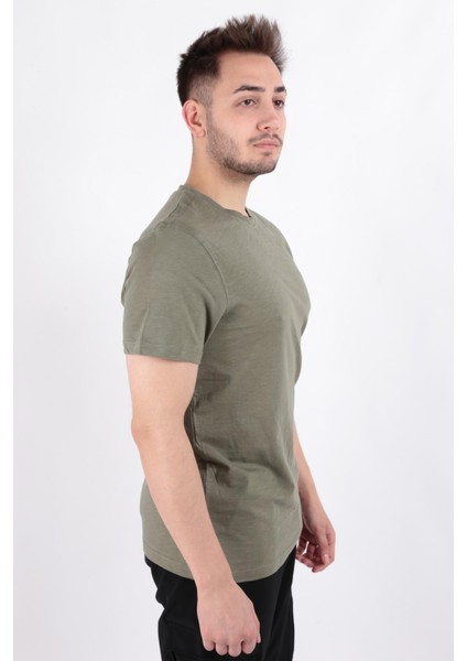 4602 Erkek Bisiklet Yaka Flamlı T-Shirt modelleri