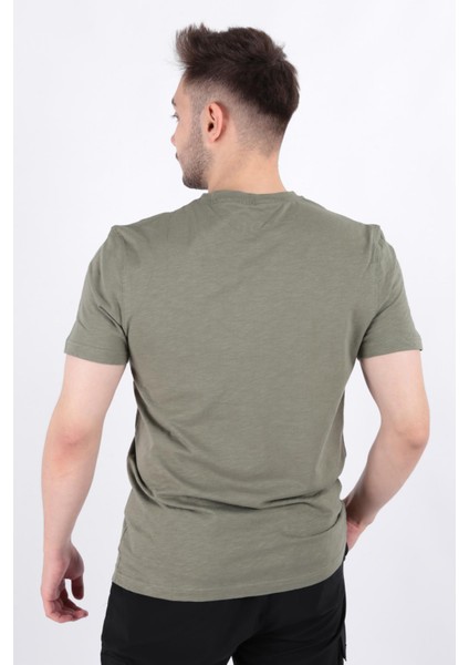 4602 Erkek Bisiklet Yaka Flamlı T-Shirt fırsatları