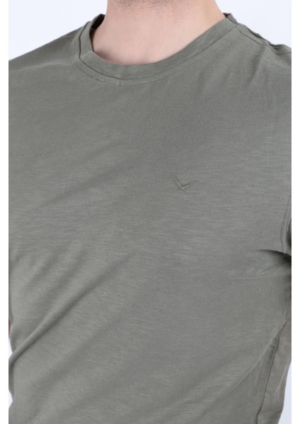 4602 Erkek Bisiklet Yaka Flamlı T-Shirt indirimleri