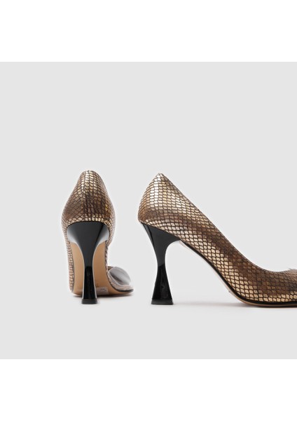 Kadın Topuklu Ayakkabı [060101], Dore Yılan, 40