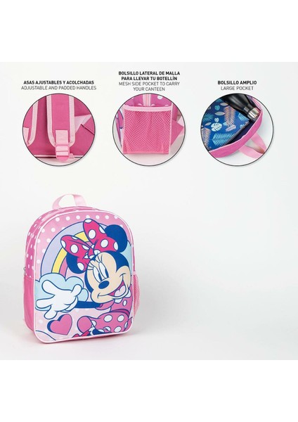 Minnie Mouse Okul Çantası Minnie Mouse Pembe 25 x 30 x 9 cm (Yurt Dışından)