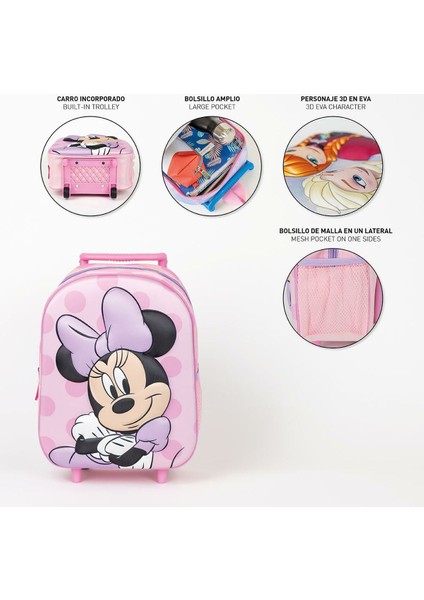 Minnie Mouse Tekerlekli Okul Sırt Çantası Minnie Mouse Pembe 25 x 37 x 10 cm (Yurt Dışından)