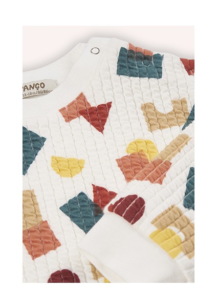 Erkek Bebek Baskılı Ekru Sweatshirt