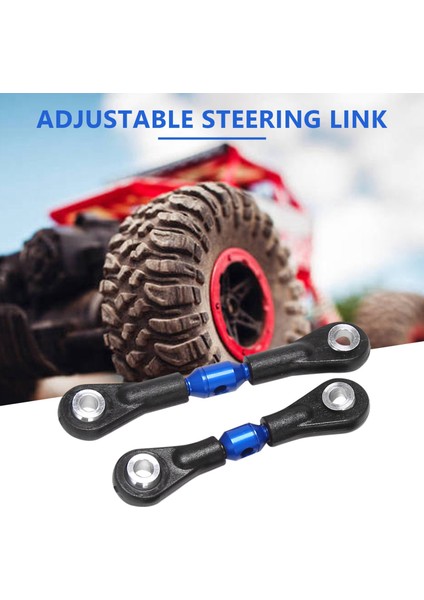 3 Adet Metal Direksiyon Rot Bağlantı Çubuğu Tamiya TT02 TT02T 1/10 Rc Araba Parçaları Aksesuarları, Mavi (Yurt Dışından)
