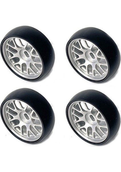 26.5mm Sert Sürüklenme Metal Jant Lastik Lastikleri Wltoys 284131 K969 K979 K989 Kyosho Mini-Z 1/28 Rc Araba Parçaları, Gümüş (Yurt Dışından)