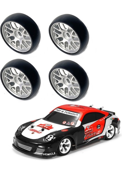 26.5mm Sert Sürüklenme Metal Jant Lastik Lastikleri Wltoys 284131 K969 K979 K989 Kyosho Mini-Z 1/28 Rc Araba Parçaları, Gümüş (Yurt Dışından)
