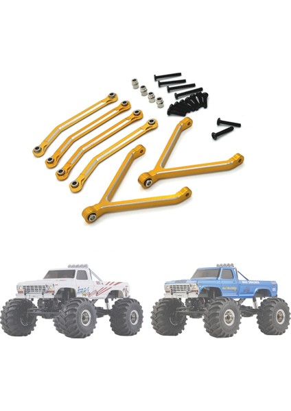 Fms FCX24 Metal Şasi Bağlantıları Çekme Çubukları Bağlantı Çubukları 1/24 Rc Paletli Araba Yükseltme Parçaları Aksesuarları, Sarı (Yurt Dışından)