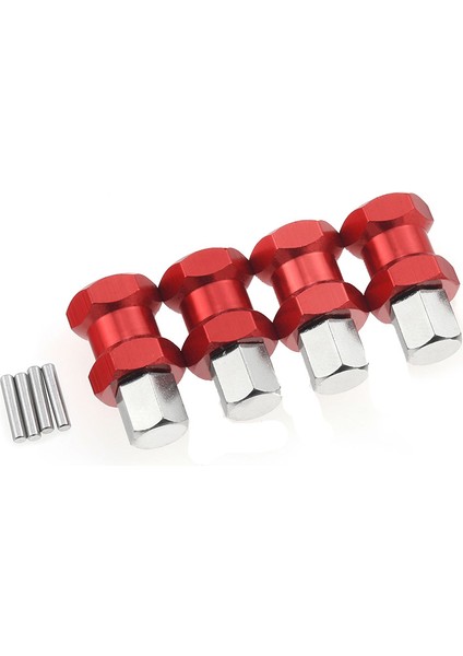 Rc Araba Metal 12MM Tekerlek Altıgen Hub 15MM Uzatma Çoğaltıcı Eksenel SCX10 D90 CC01 F350 1/10 Rc Paletli-Kırmızı (Yurt Dışından)