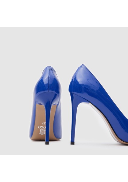 Kadın Stiletto [060061] , Mavi Rugan, 36