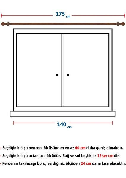 Siyah Ahşap Rustik Perde Askısı