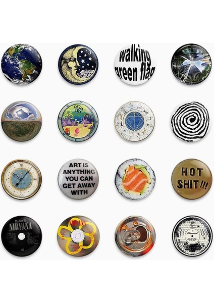 Major Selection 16 Adet Rozet Paketi Metal Y2K Grunge Stil - Paket Model 2