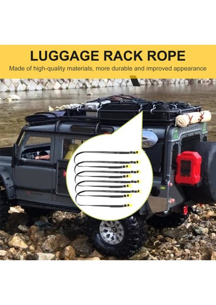 5 Adet Rc Araba Çatı Bagaj Rafı Halat Süslemeleri Askı 1/10 Rc Paletli Araba Eksenel SCX10 Traxxas Trx4 RC4WD D90 CC01, Sarı (Yurt Dışından)