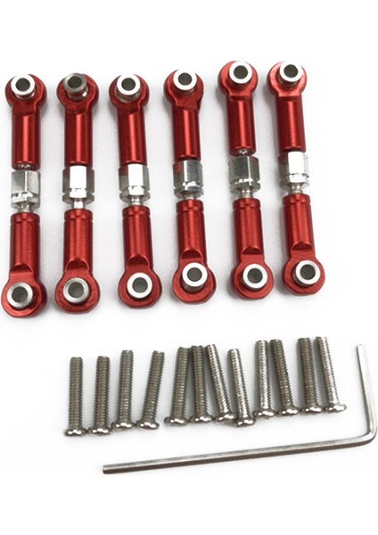 6 Adet Ayarlanabilir Metal Bağlantı Çekme Çubuğu Ön/arka Servo Bağlantı Wltoys A949 A959 A969 A979 K929 Rc Araba Yükseltme Yedek, Kırmızı (Yurt Dışından)